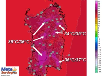 t2m 603 350x250 - Da mercoledì aumento temperature: torna l'anticiclone africano