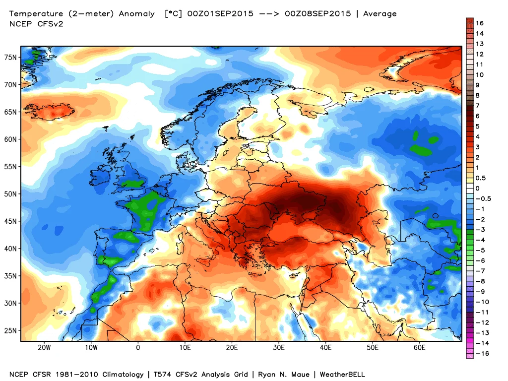 Anomalie termiche 1 - Caldo anomalo anche nella prima settimana di settembre