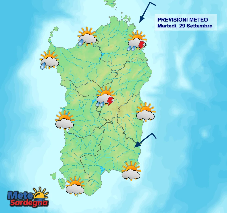 Meteo martedì 29 settembre - Piogge e qualche temporale: si attende il forte peggioramento