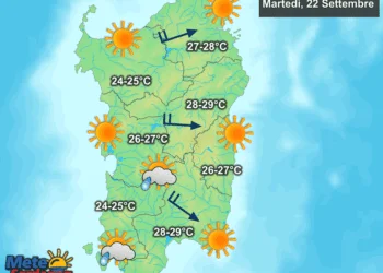 Oggi1 350x250 - Giovedì maestrale e gran fresco: temperature sotto i 26°C