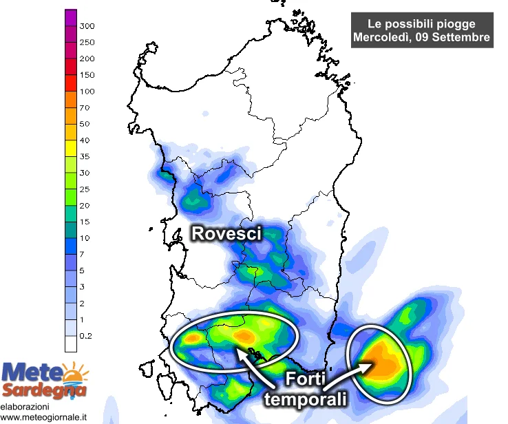 Piogge2 - Piogge e temporali: ecco dove colpiranno