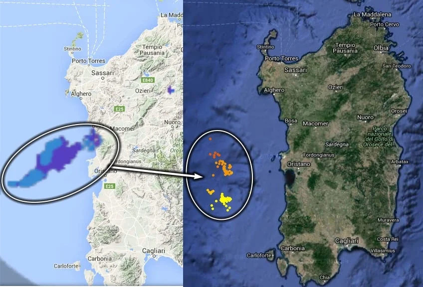 Radar1 - Temporali in avvicinamento alle coste occidentali