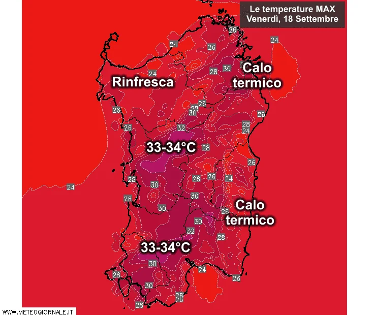 Temperature massime10 - Come previsto, temperature massime in netto calo