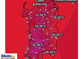 Temperature massime2 350x250 - Temporali da ovest: primi rovesci su coste occidentali