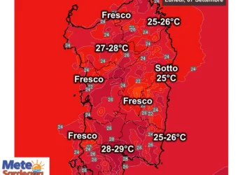 Temperature massime4 350x250 - In atto i primi piovaschi; depressione più vicina