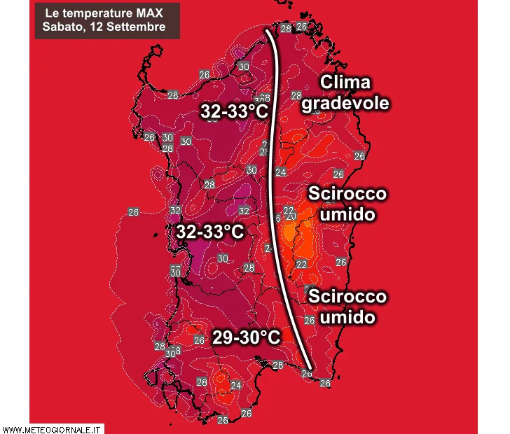 Temperature massime5 - Meteo d'estate: a ovest si torna sopra 30°C