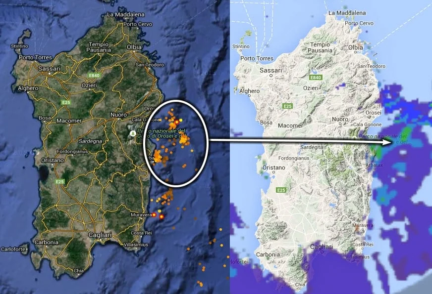 Temporali - Meteo in diretta: prime piogge e temporali imminenti