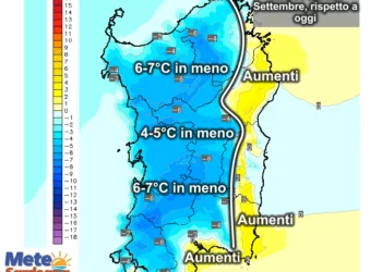 Variazioni termiche1 350x250 - Temporali da ovest: primi rovesci su coste occidentali