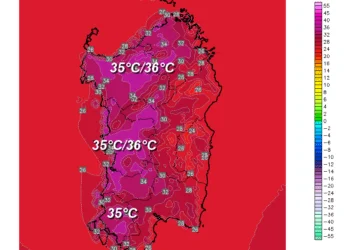 t2m 361 350x250 - Temporali in sviluppo sui rilievi della Gallura