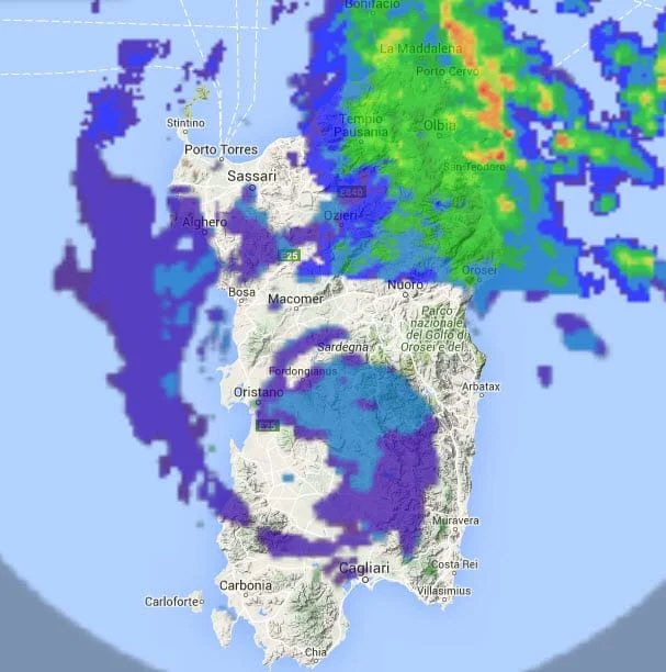 01 10 2015 19 36 59 - L'occhio del Ciclone risale verso il centro nord Sardegna