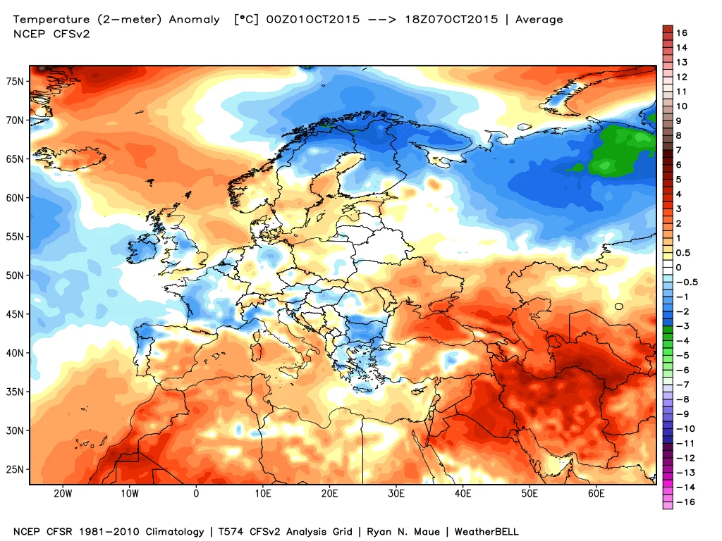 Anomalie termiche1 - Anche la prima settimana di Ottobre è stata calda