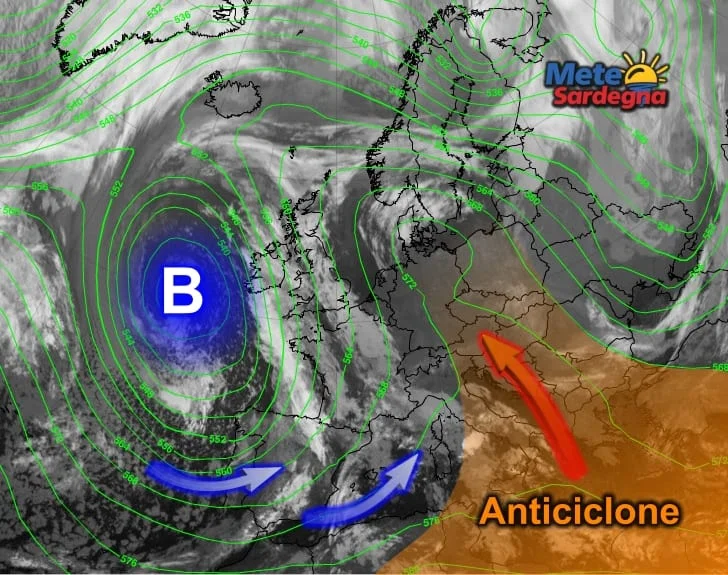 Meteosat9 - Grosso Vortice Ciclonico si avvicina da ovest