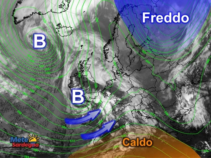 Meteosatsardegna1 - Perturbazioni atlantiche a ovest, freddo a est...