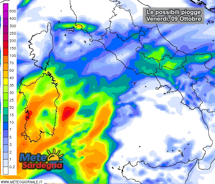 Pioggia - Ciclone mediterraneo: venerdì alto rischio nubifragi