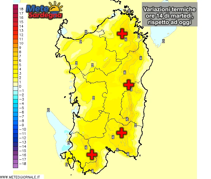 Temperature2 - Temperature in deciso aumento: martedì 30°C