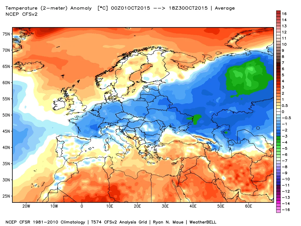 anomalie termiche1 1 - Ribaltone termico di Ottobre: dal caldo al fresco