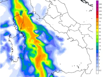 pcp24h 96 350x250 - Le piogge a metà settimana prossima si sposteranno ad ovest