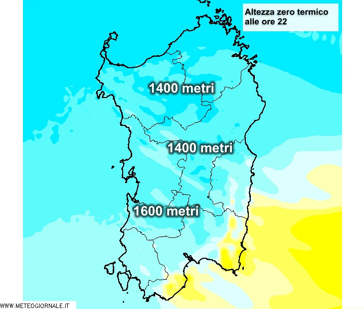 Altezza zero termico - Previsione neve per stasera: quote e accumuli