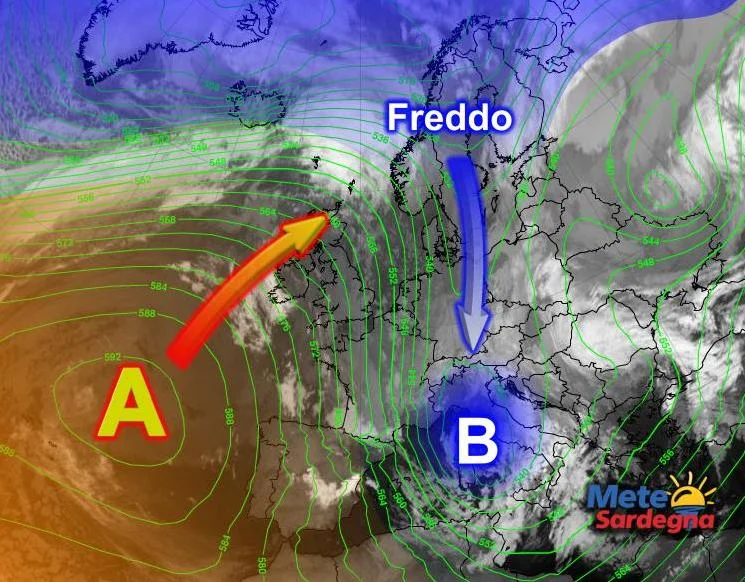 Meteosat20 - Ciclone invernale a ridosso della Sardegna