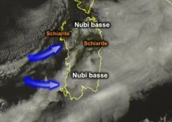 Meteosat7 350x250 - Sardegna divisa tra sole e nubi basse