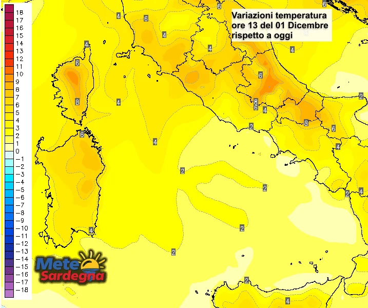 Temperature8 - Dicembre inizierà con un forte rialzo delle temperature