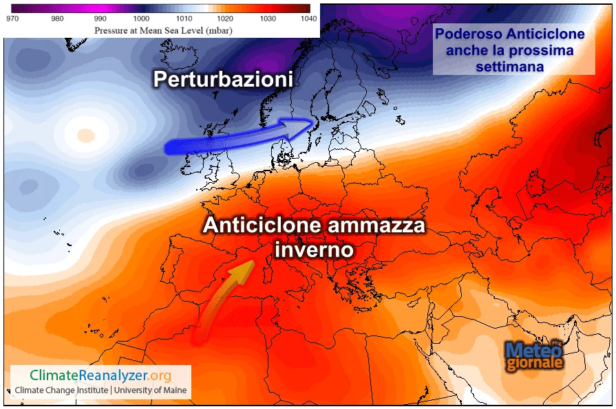 Long8 - L'Alta Pressione si rinforzerà ulteriormente la prossima settimana