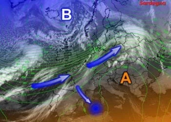 Meteosat7 350x250 - Capodanno: temperature giù. Finalmente inverno