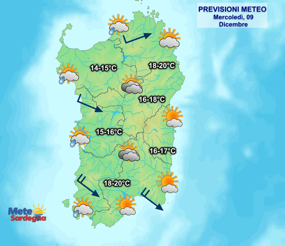 Oggi6 - Nubi da ovest porteranno piovaschi. Clima mite