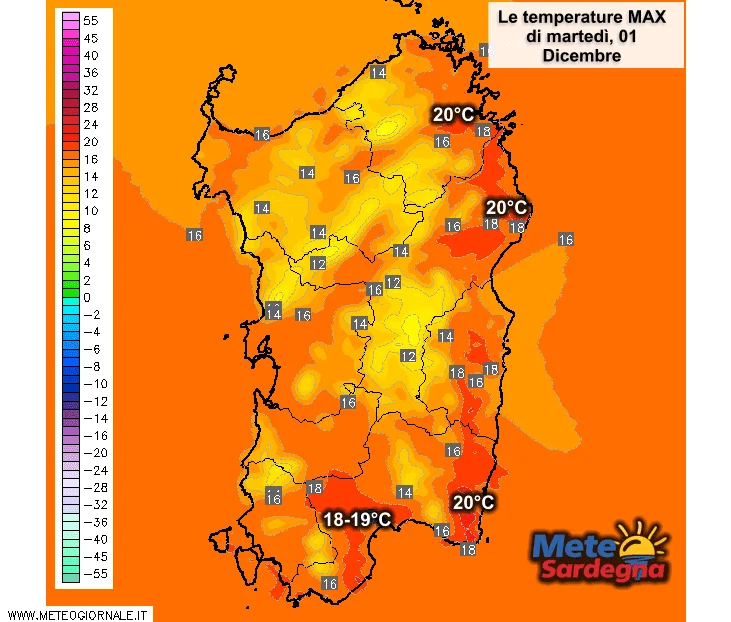 Temperature - A guardare le temperature massime attese dov'è l'inverno?