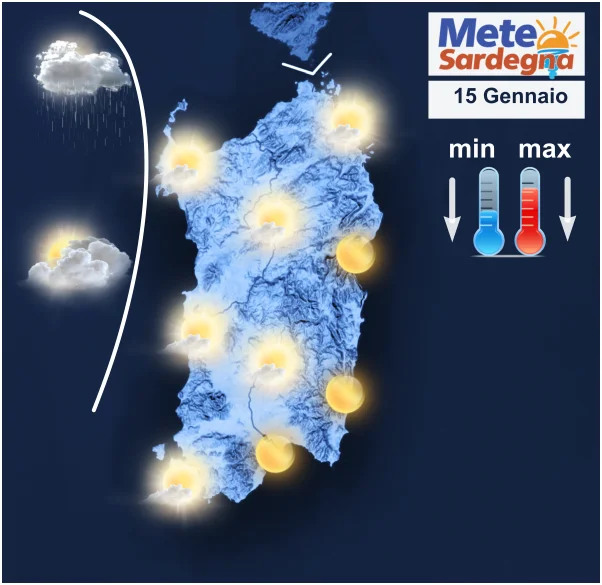 Meteo1 - Sole, Maestrale in rinforzo e più freddo. Inizia l'irruzione