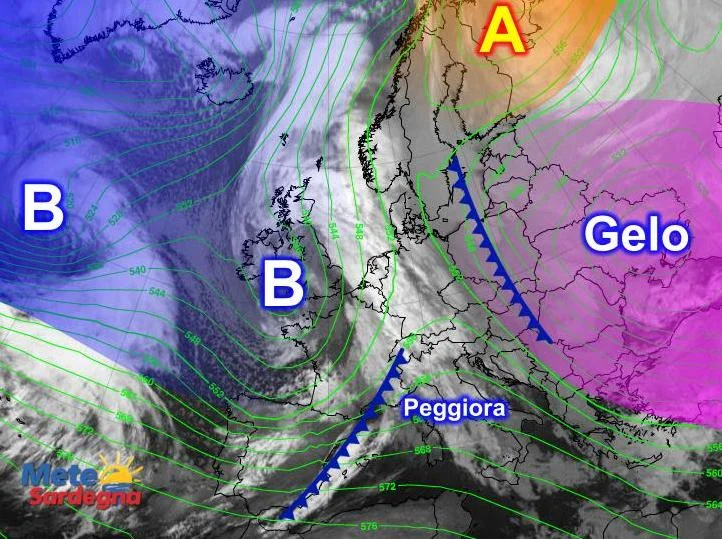 Meteosat - Peggioramento meteo imminente: arriva perturbazione