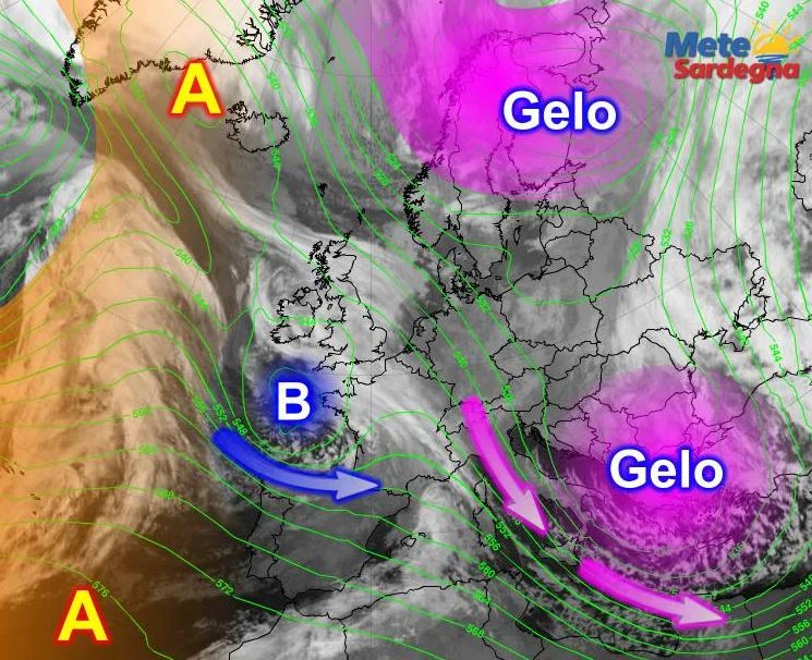 Meteosatmts - Perturbazione a ridosso delle coste ovest: imminente peggioramento