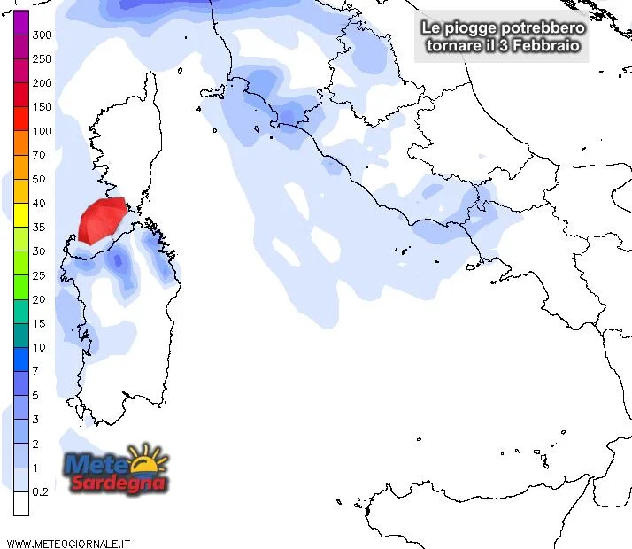 Piogge2 - Le piogge potrebbero tornare il 2-3 febbraio