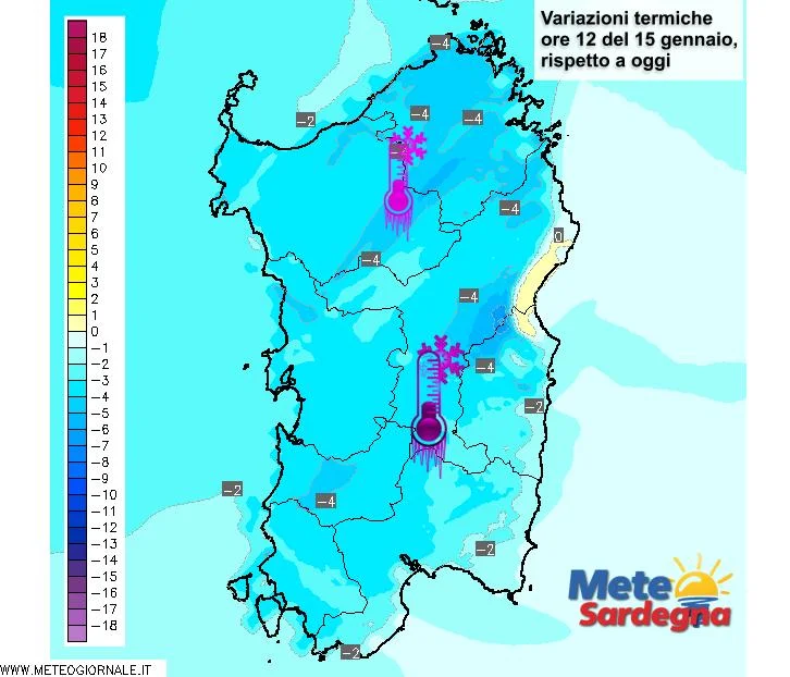 Temperature6 - Temperature giù da domani: arriva la neve in collina