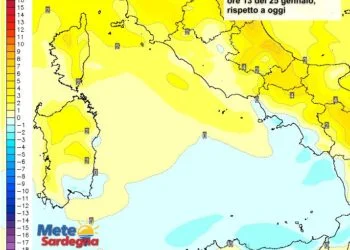 Temperature7 350x250 - Cambia l'aria, arriva mite da ovest: porterà deboli piogge