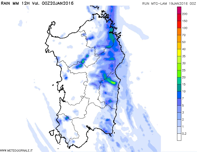 pcp12h 243 - Evoluzione meteo: pioggia e neve nelle prossime ore