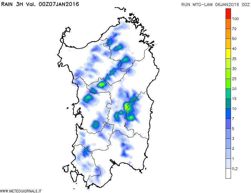 pcp3h 24 - Instabilità sino a mezzanotte: attese altre piogge e nevicate