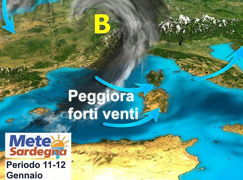 sardegna 1 - Week-end mite, qualche pioggia ad ovest. Più freddo da martedì, neve sui monti