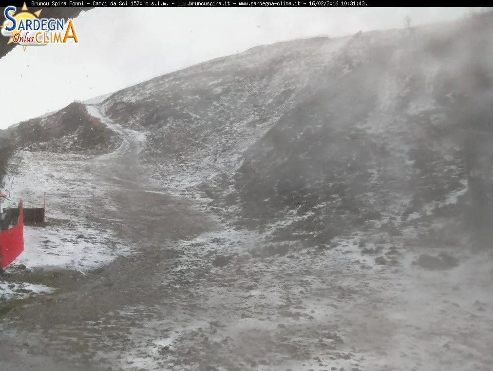 16 02 2016 10 39 09 - Gennargentu, nevica su piste: ma la neve al suolo è pochissima