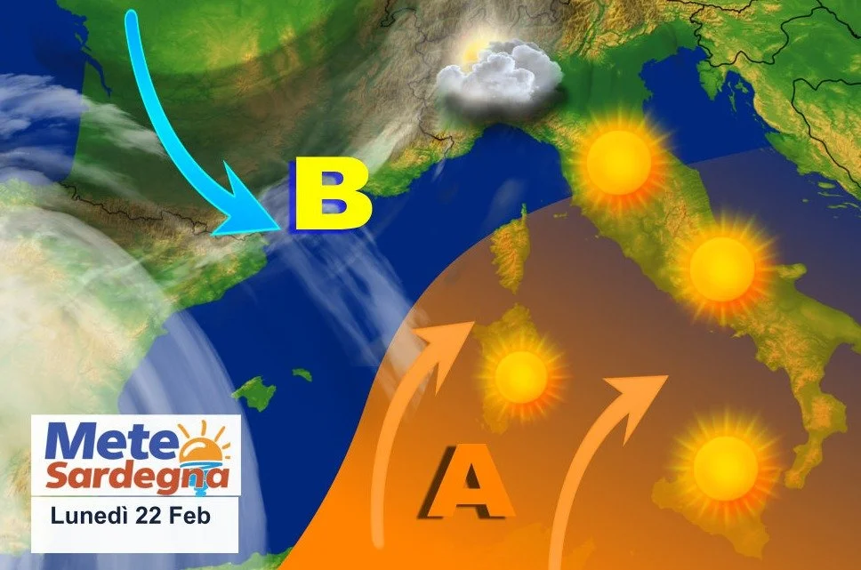 22 feb meteo sardegna - Improvviso caldo anomalo, lunedì l’apice. Poi calo termico e maltempo