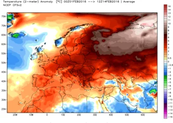 Anomalie termiche2 350x250 - Ancora maltempo, meteo cambia nel weekend. Freddo, poi anticipo primavera