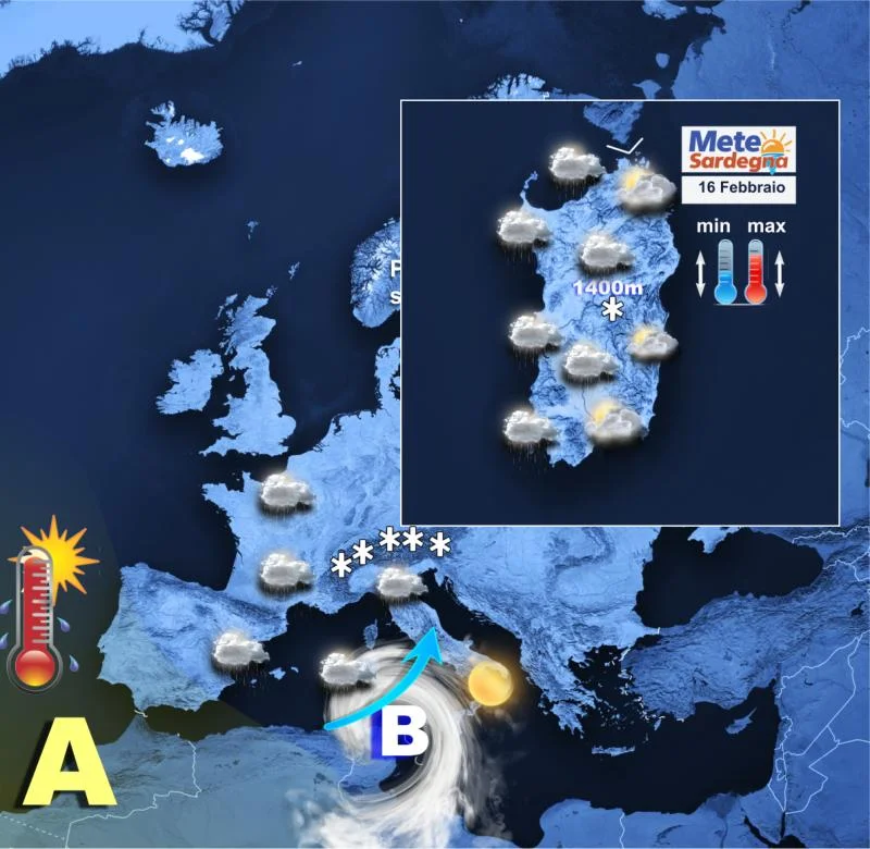 Bsardegna - Meteo variabile, attese altre piogge sparse e poi maltempo