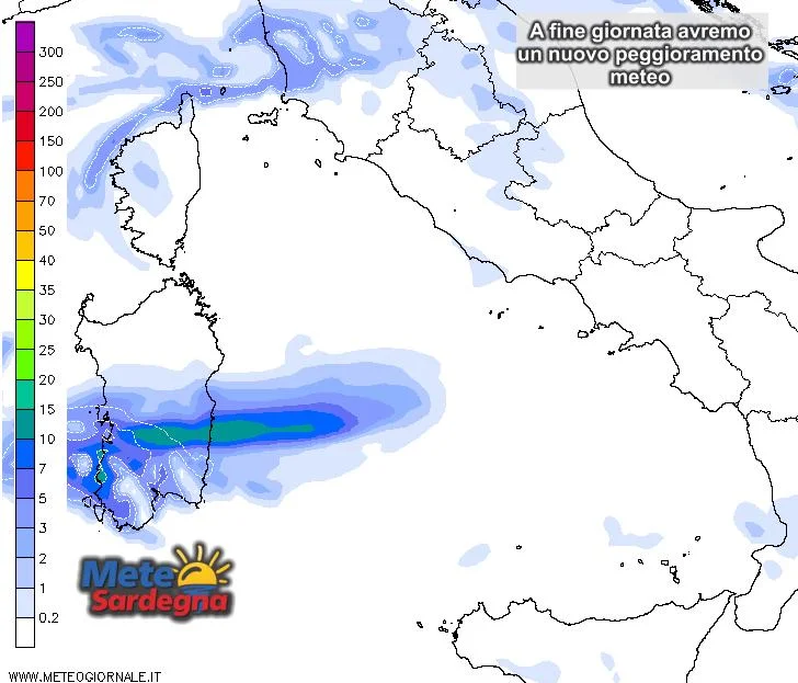 Piogge3 - Stasera arriva un'altra perturbazione: più piogge al centro sud