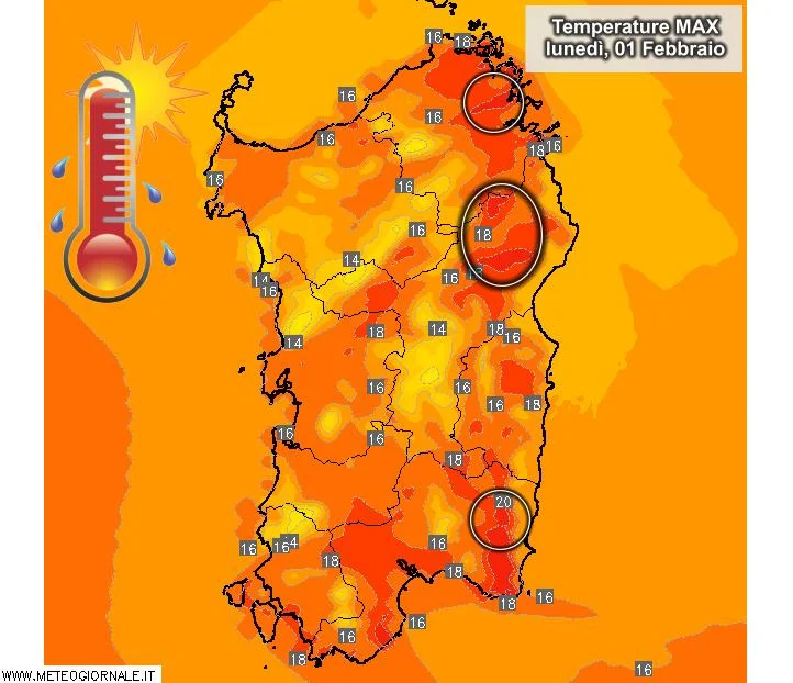 Temperature - Altra giornata a 20°C, prima dell'atteso cambiamento meteo