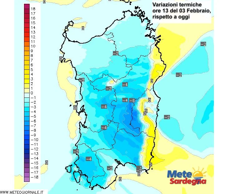 Temperature1 - Mercoledì sera impetuoso Maestrale: porterà l'aria fredda