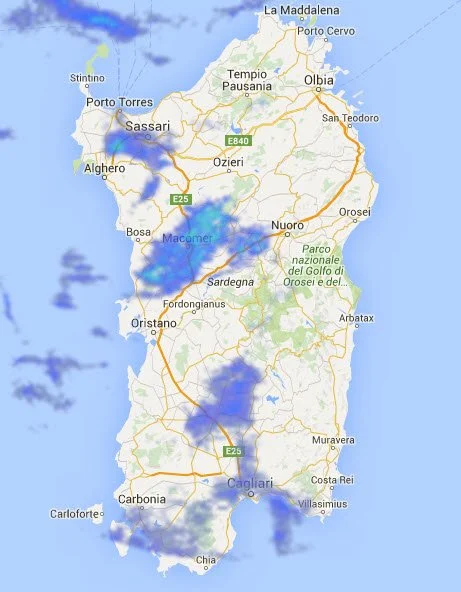 radar sardegna 1 - Diretta meteo: ecco i primi rovesci di pioggia