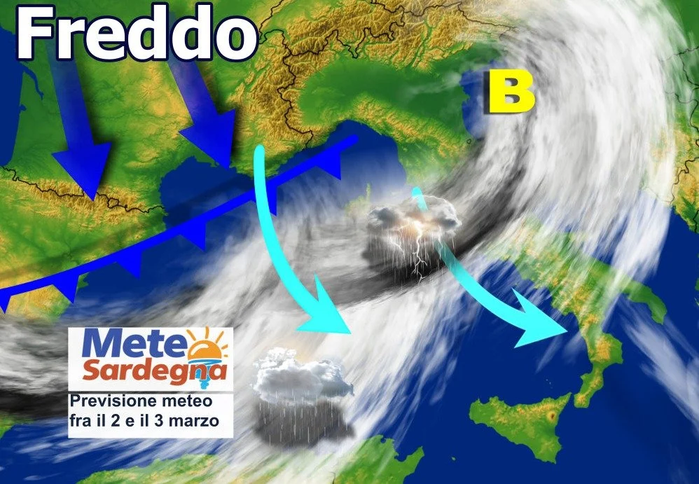 sardegna peggioramento meteo marzo freddo piogge - Breve pausa dopo le grandi piogge. Meteo in peggioramento a metà settimana