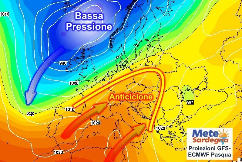 GFS ECMWF - Pasqua e Pasquetta: probabile tempo splendido, decisamente mite