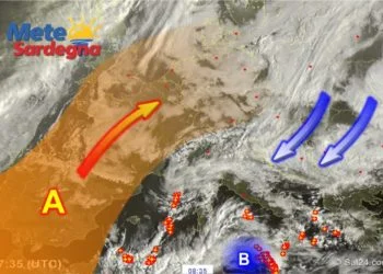 Meteosat Sardegna 6 350x250 - Nucleo freddo dalla Russia verso il Nord Italia: che effetti in Sardegna?