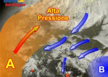 Meteosat Sardegna 8 350x250 - Nucleo freddo dalla Russia verso il Nord Italia: che effetti in Sardegna?